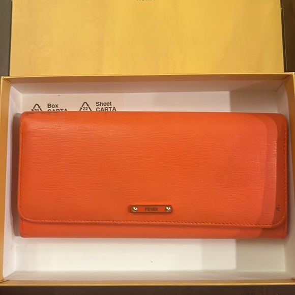 Fendi Handbags - Fendi long wallet, orange